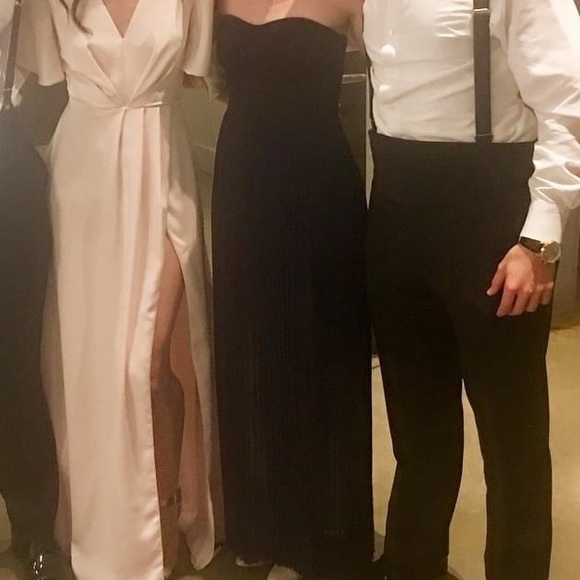 Navy formal long strapless dress - Picture 4 of 4